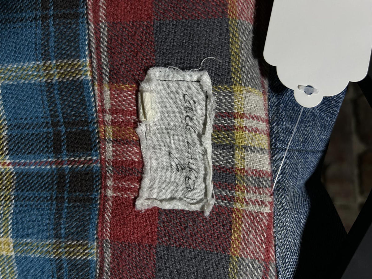 Greg Lauren Plaid Print Patchwork Cardigan