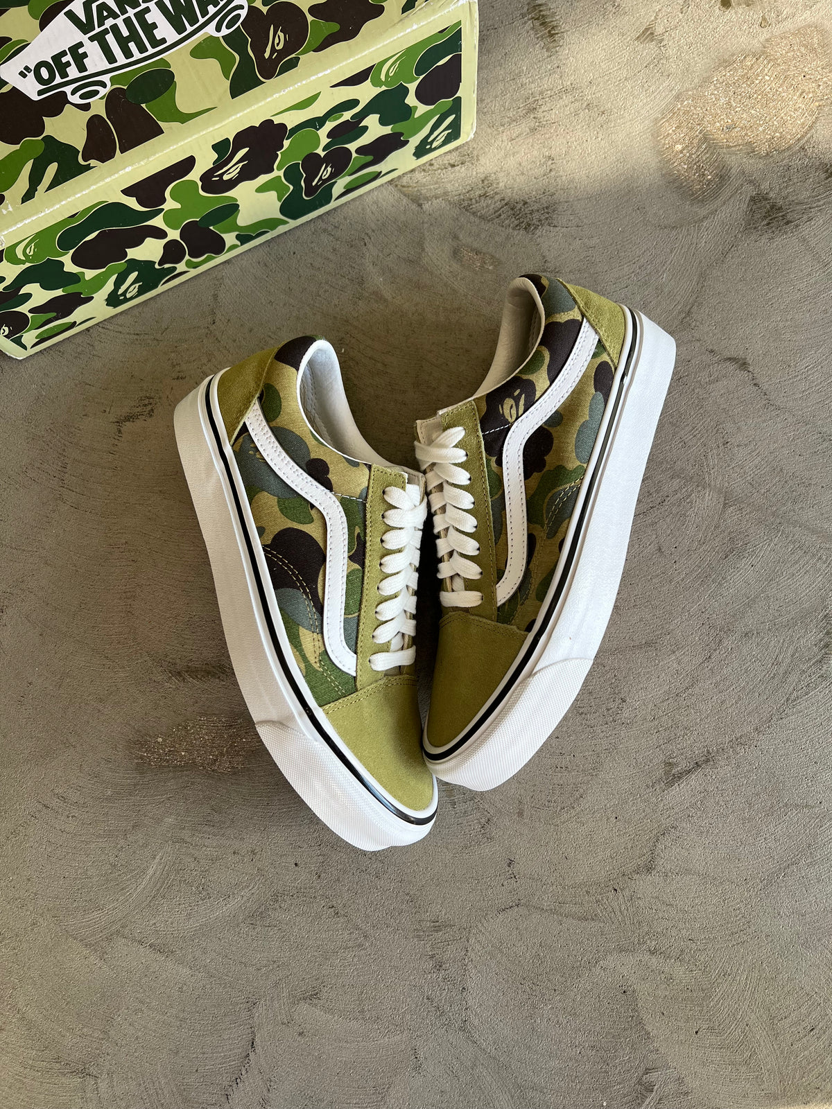 Bape x Vans Old Skool Green Camo Sz. 7.5