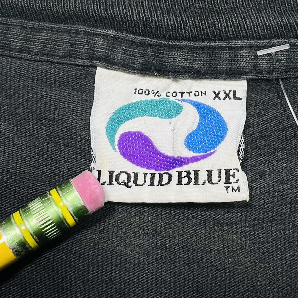 1995 Liquid Blue Tiger Tee Black Sz. XXL