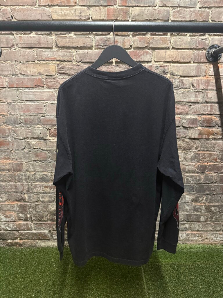 Vintage Kiss Flames L/S Black Sz. XL