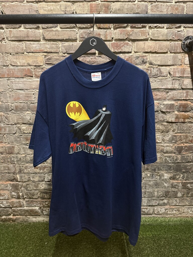 2001 Batman Animated Series Bat Signal Tee Navy Sz. XL