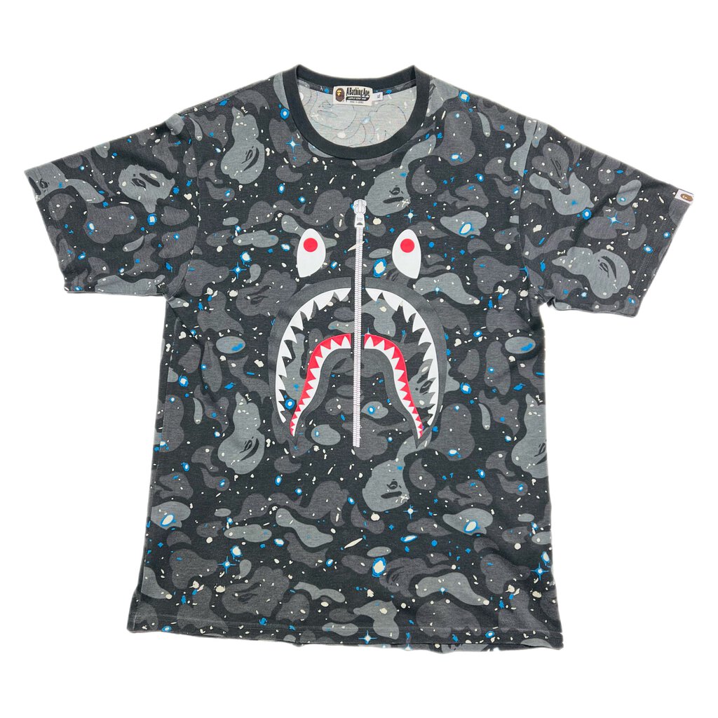 BAPE Space Camo Shark Zipper Tee Sz. XL