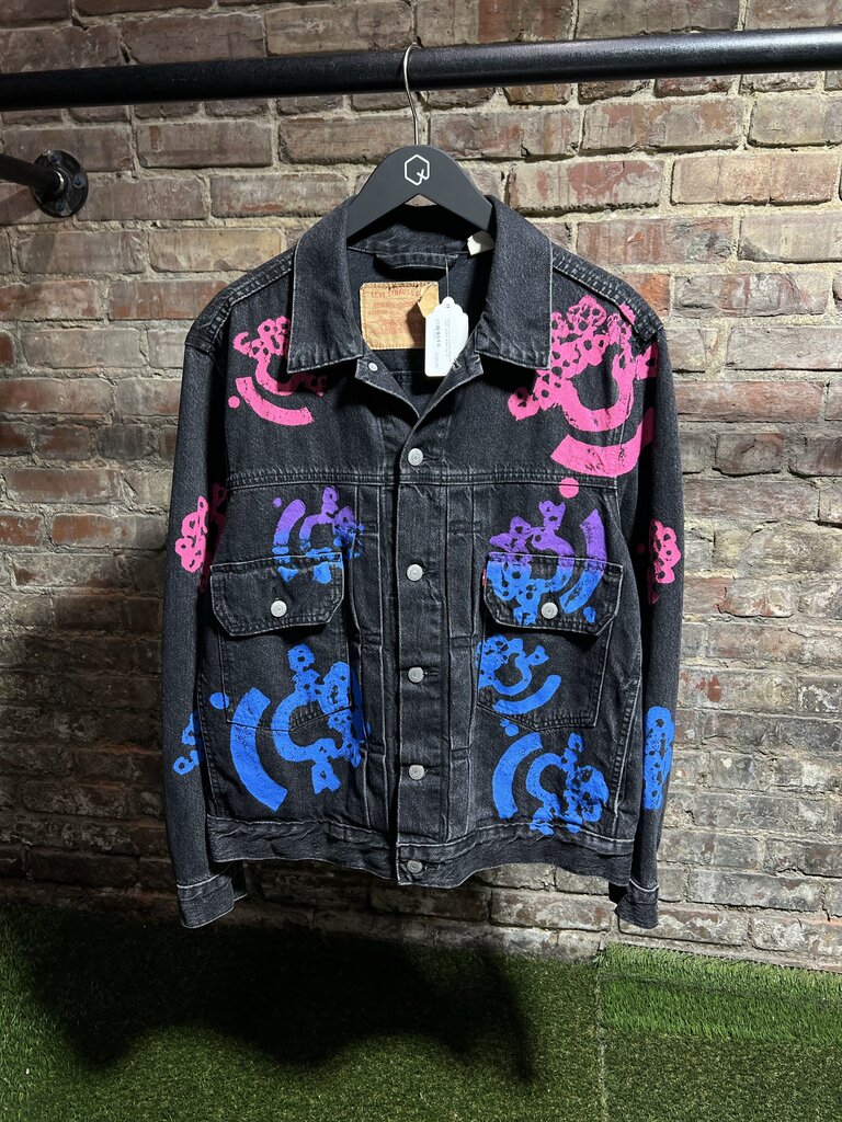 Denim Tears Cotton Wreath Jean Jacket Black Sz. M