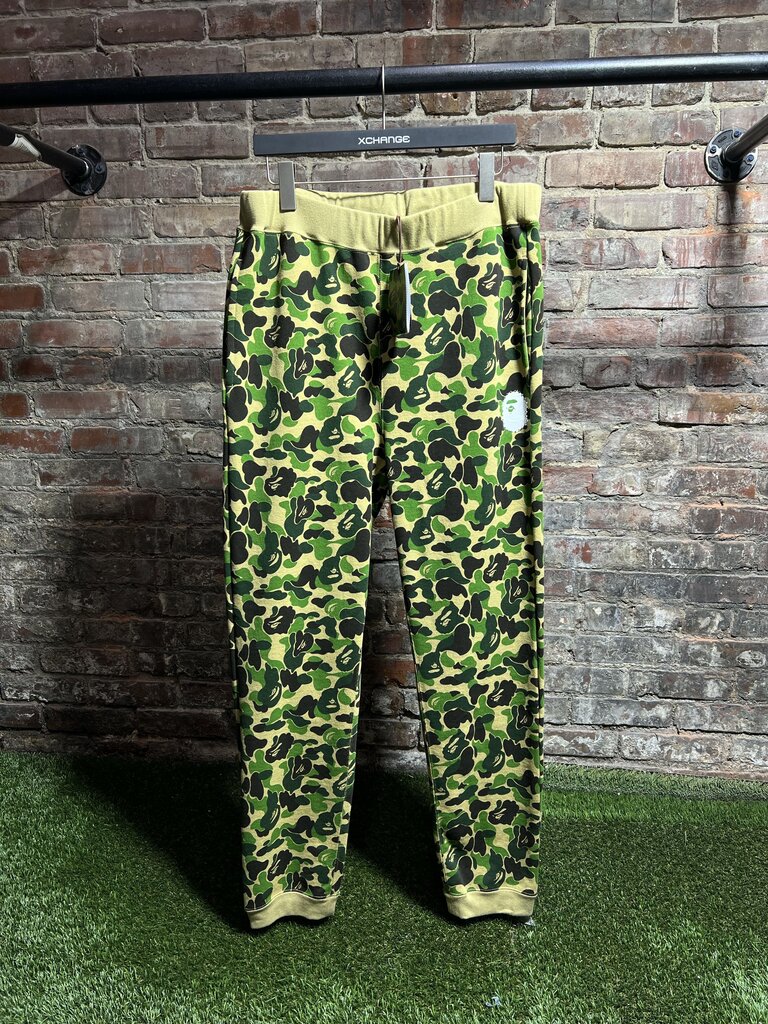 BAPE ABC Camo Crystal Apehead Sweatpants Green Sz. XL
