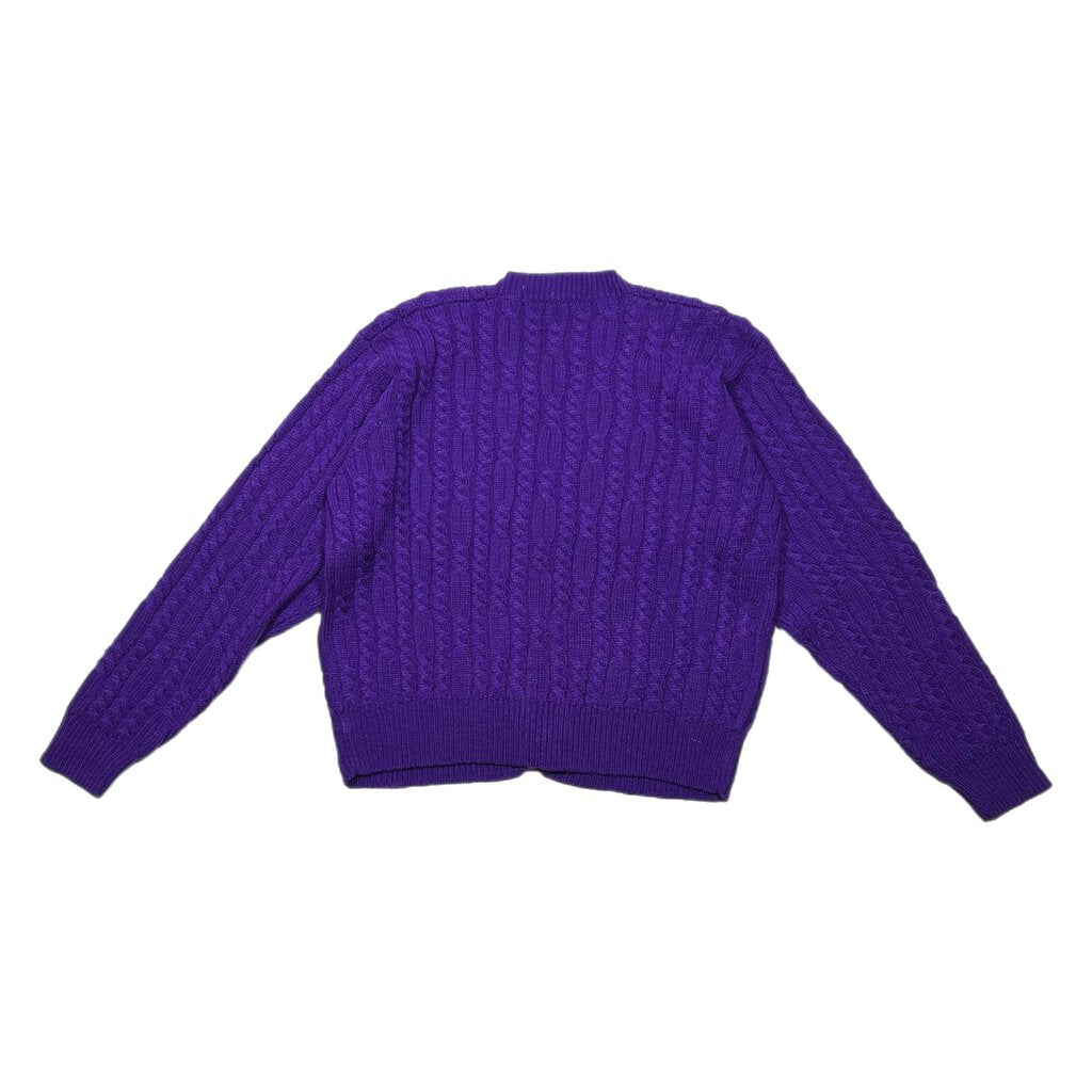 Vintage Karen Scott Knitted Cardigan Purple Sz. M