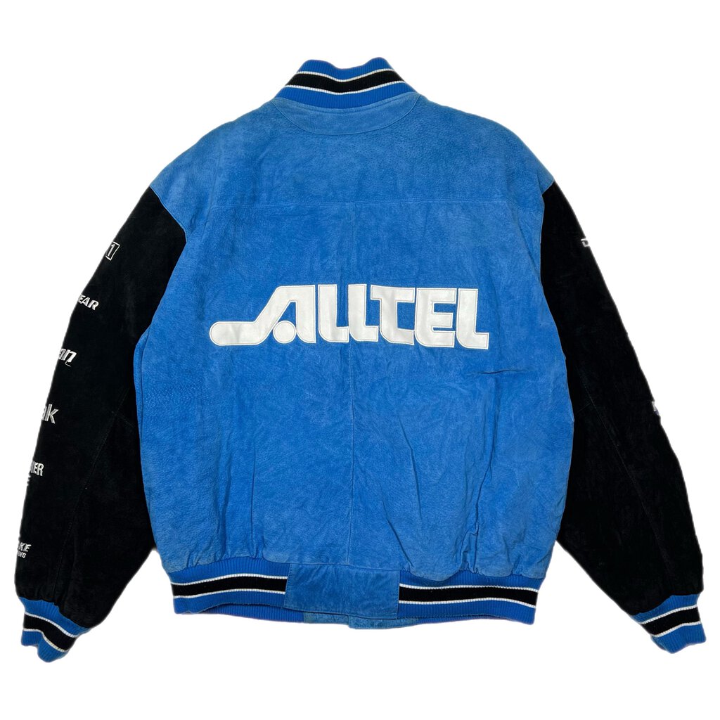 Vintage Nascar Ryan Newman Racing Varsity Jacket Black/Blue Sz. L