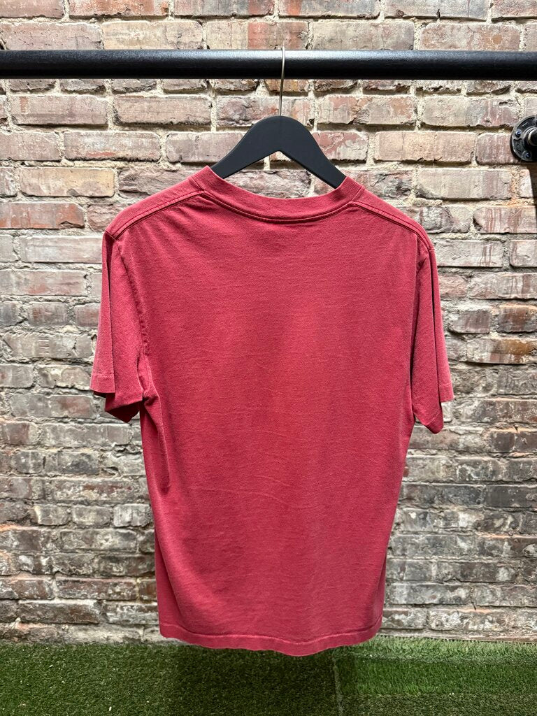 Vintage 90s Stussy Center Print Tee Cardinal Red Sz. M