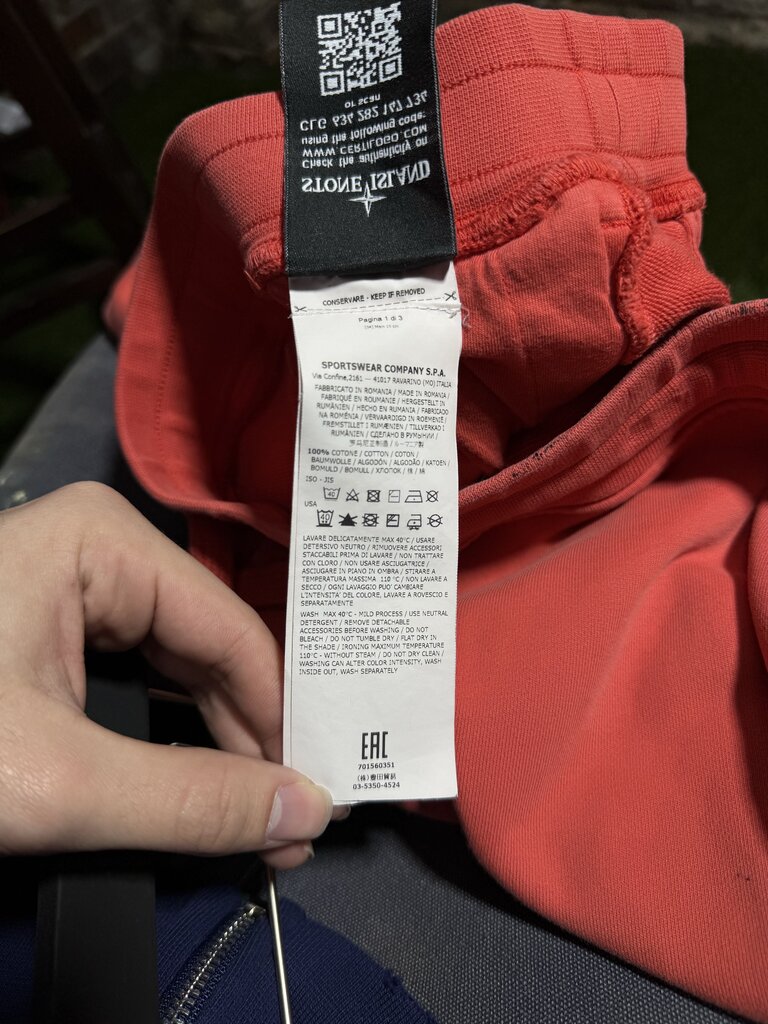 Stone Island Pocket Patch Joggers Salmon Sz. XXL