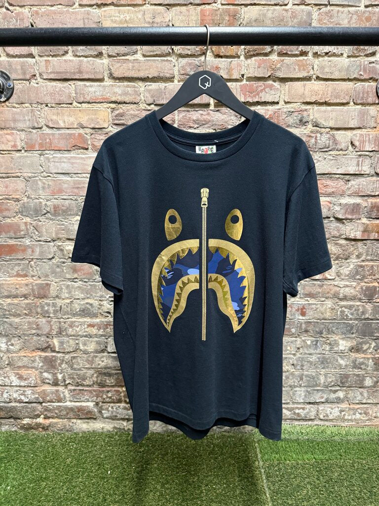 Bape Baby Zip Face Shark Tee Sz. L