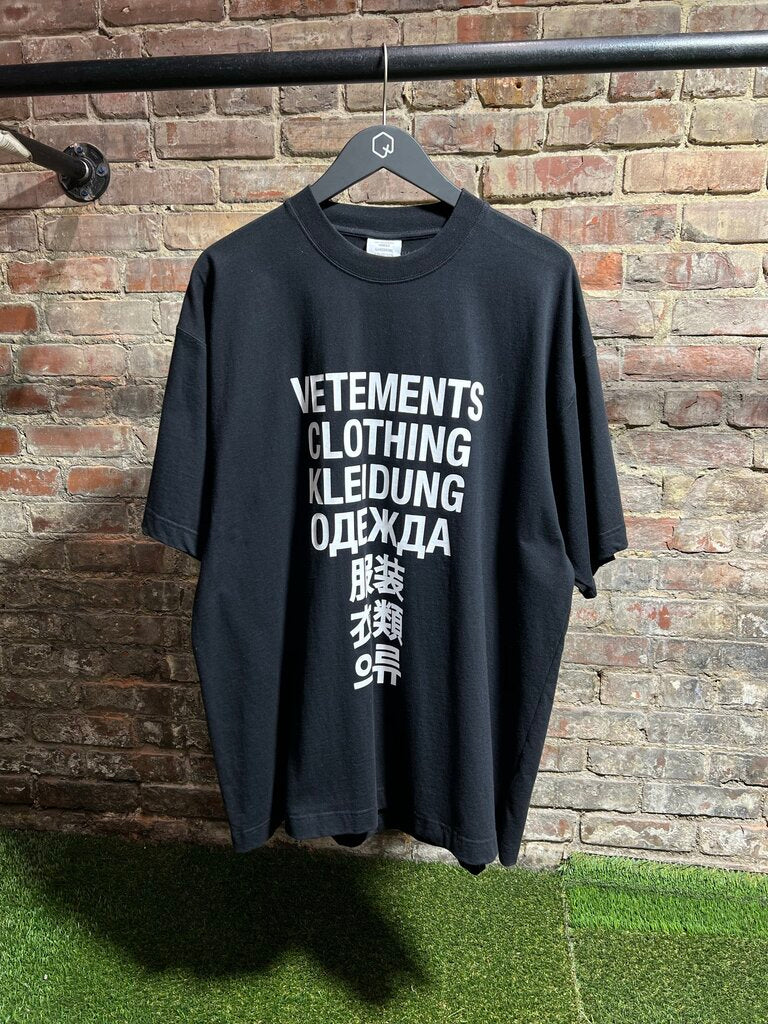 Vetements Black Translation Logo T-shirt Sz. XS