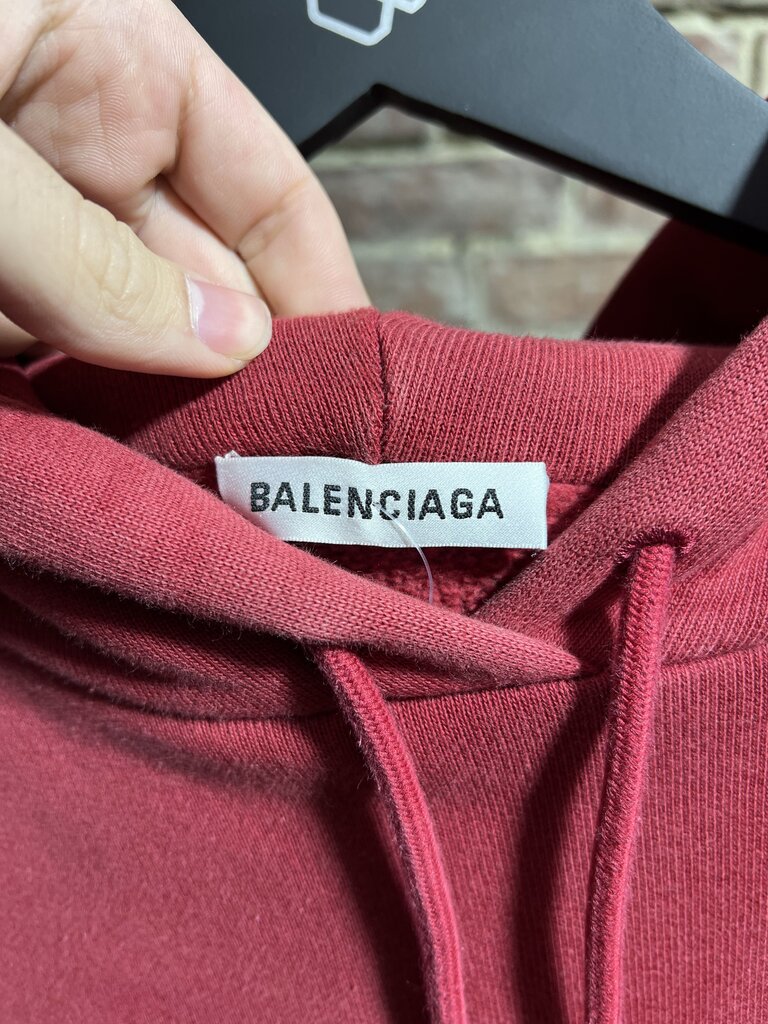Balenciaga Burgundy Hoodie Sz. L