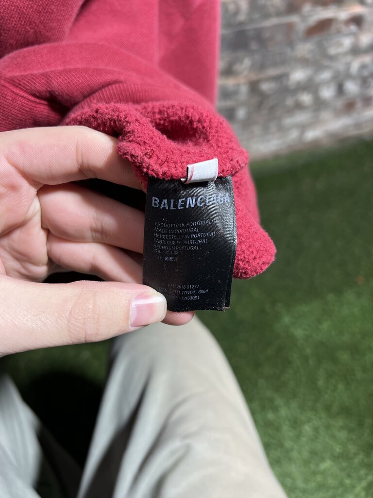 Balenciaga Burgundy Hoodie Sz. L