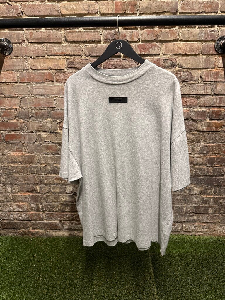 Essentials Grey Rubber Logo Tee Sz. M