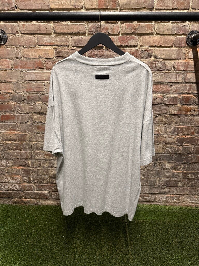 Essentials Grey Rubber Logo Tee Sz. M