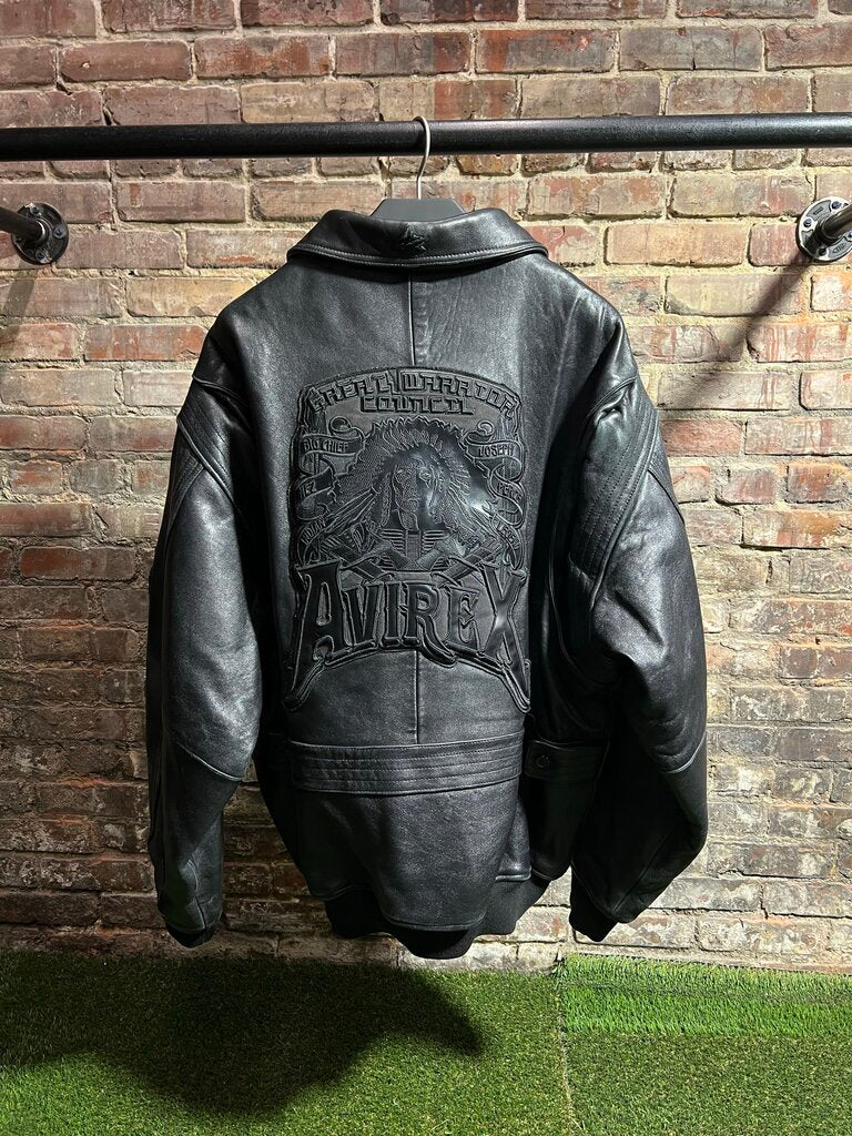 Avirex Leather Jacket Black Sz. XXL