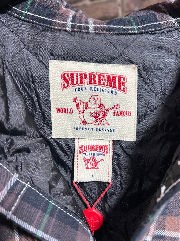 Supreme X True Religion Flannel Brown/Black Sz. L
