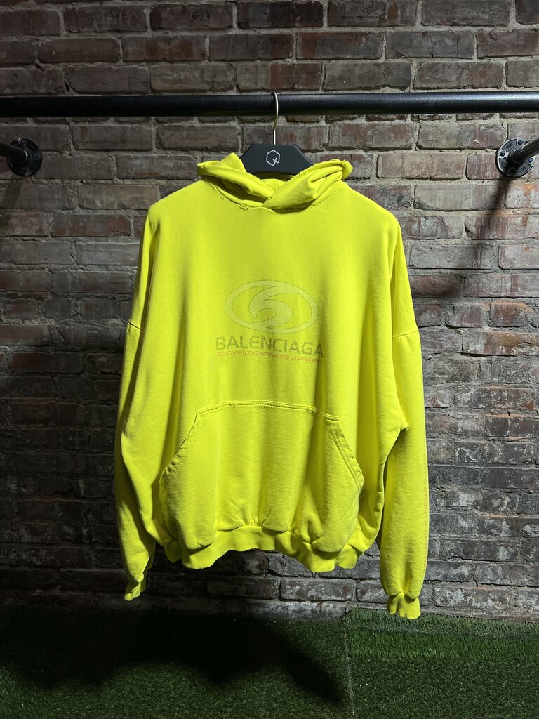 Balenciaga Sport Logo Hoodie Yellow Sz. M