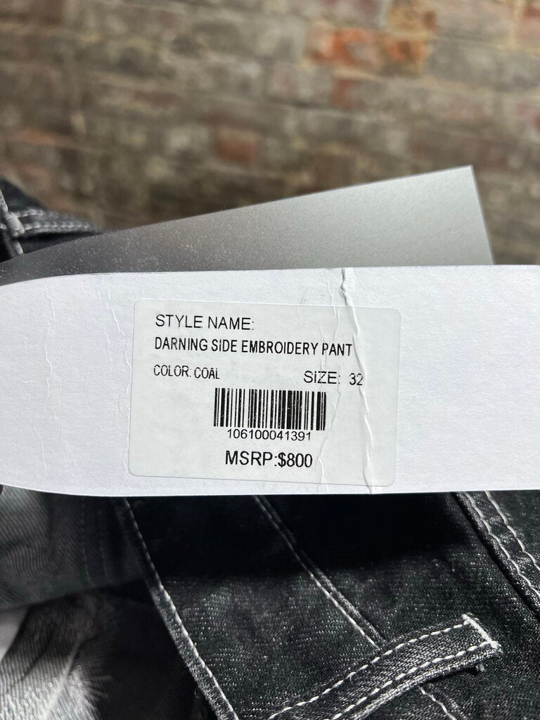 Who Decides War Black Darning Jeans Sz. 32