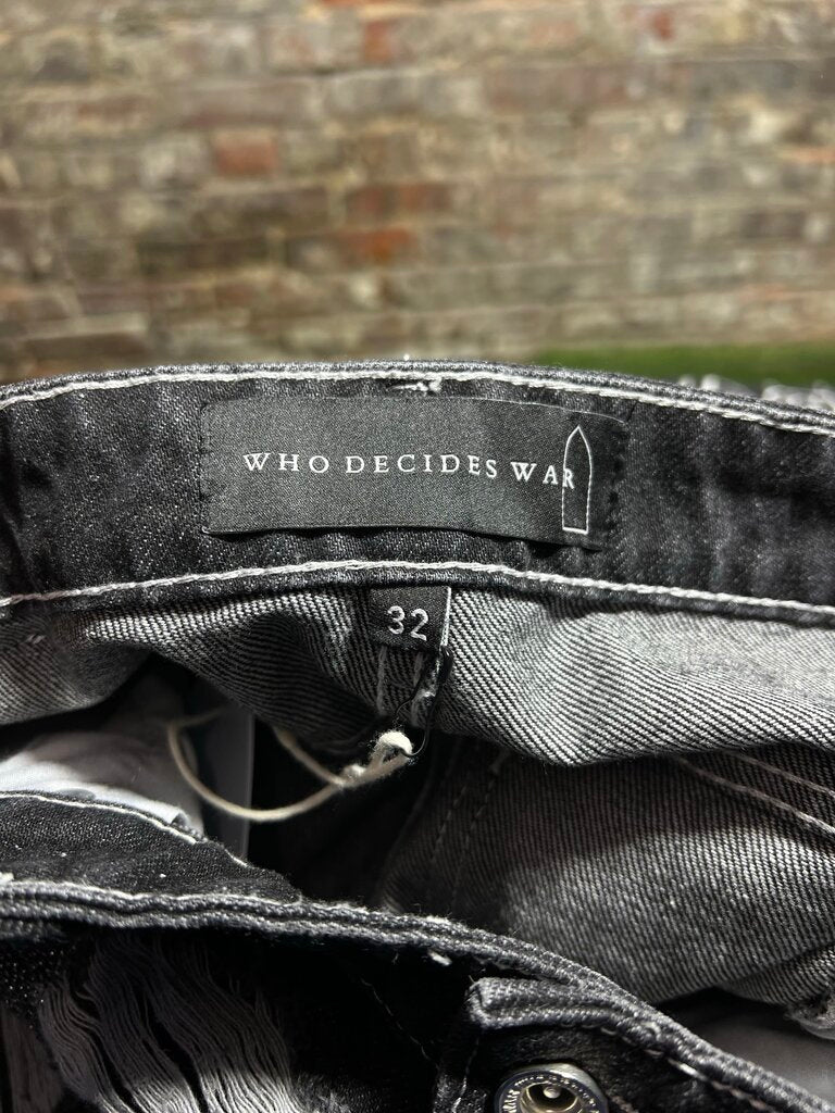 Who Decides War Black Darning Jeans Sz. 32