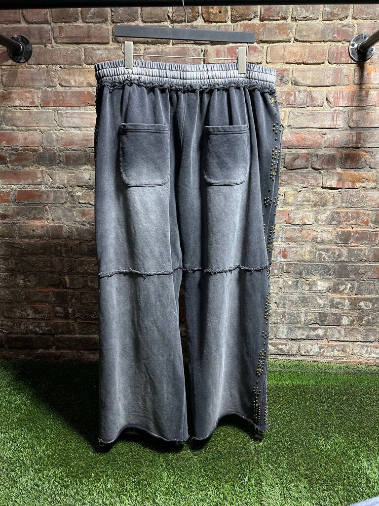 Vale State Rhinestone Sweatpants Black Sz. XL