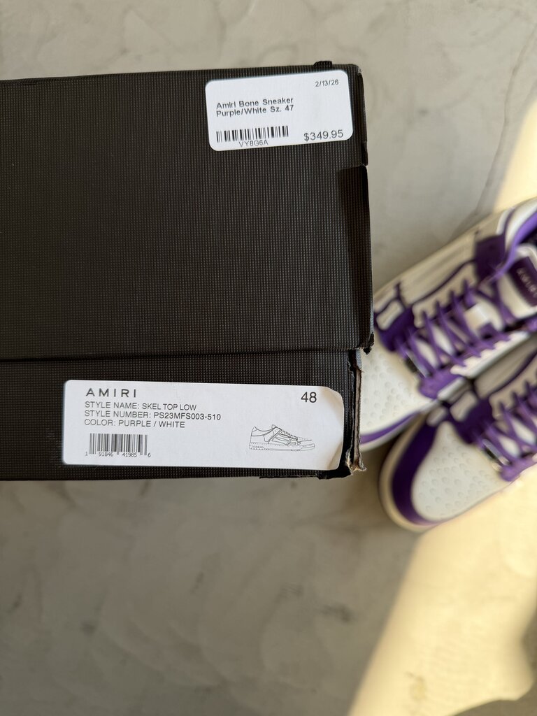 Amiri Bone Sneaker Purple/White Sz. 47