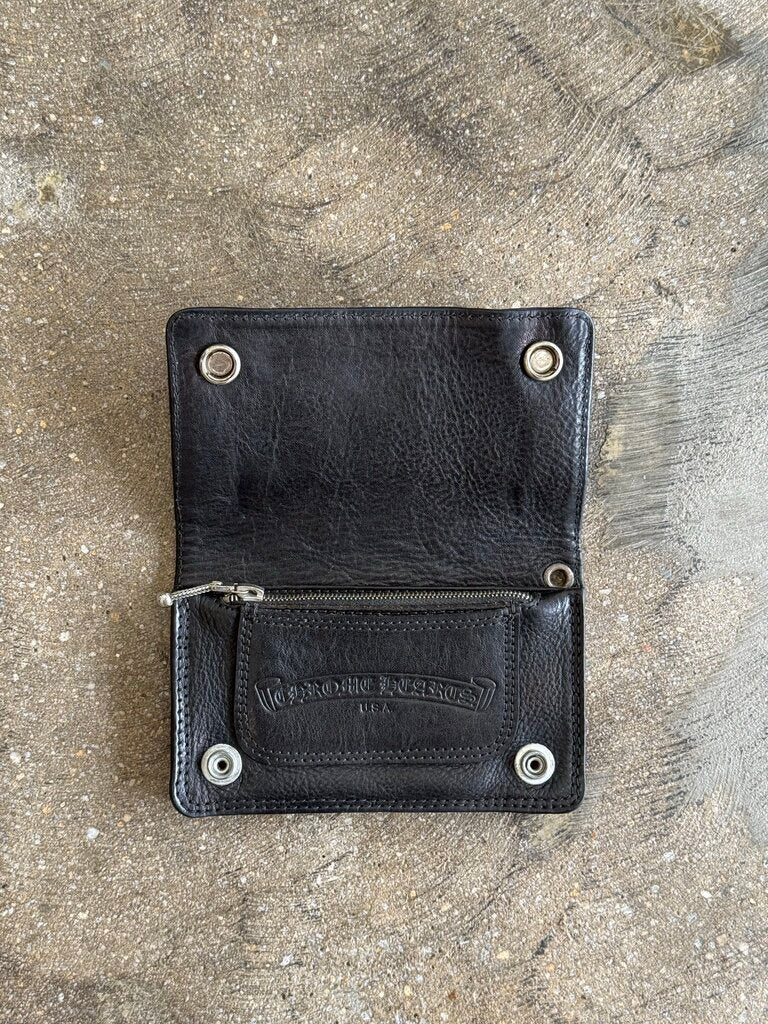 Chrome Hearts 1-Zip Celtic Button Leather Wallet