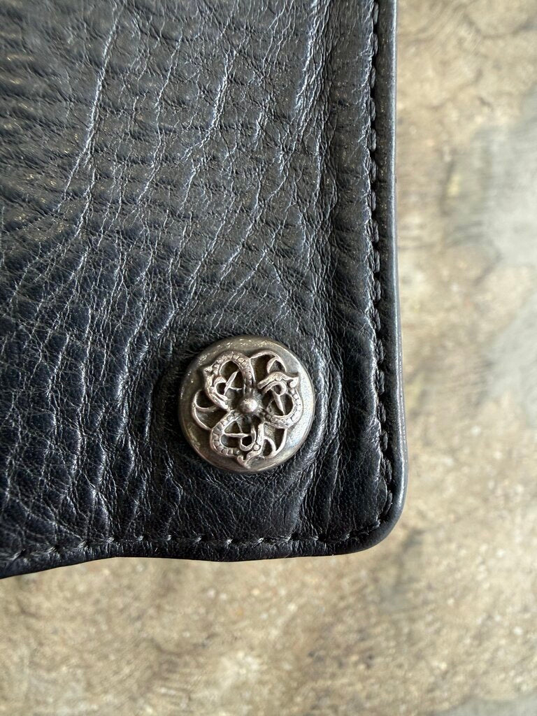 Chrome Hearts 1-Zip Celtic Button Leather Wallet