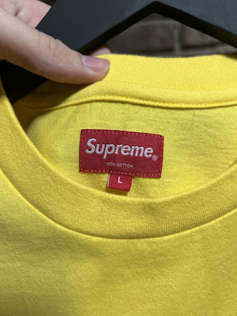 Supreme Small Box Logo Yellow Tee Sz. L