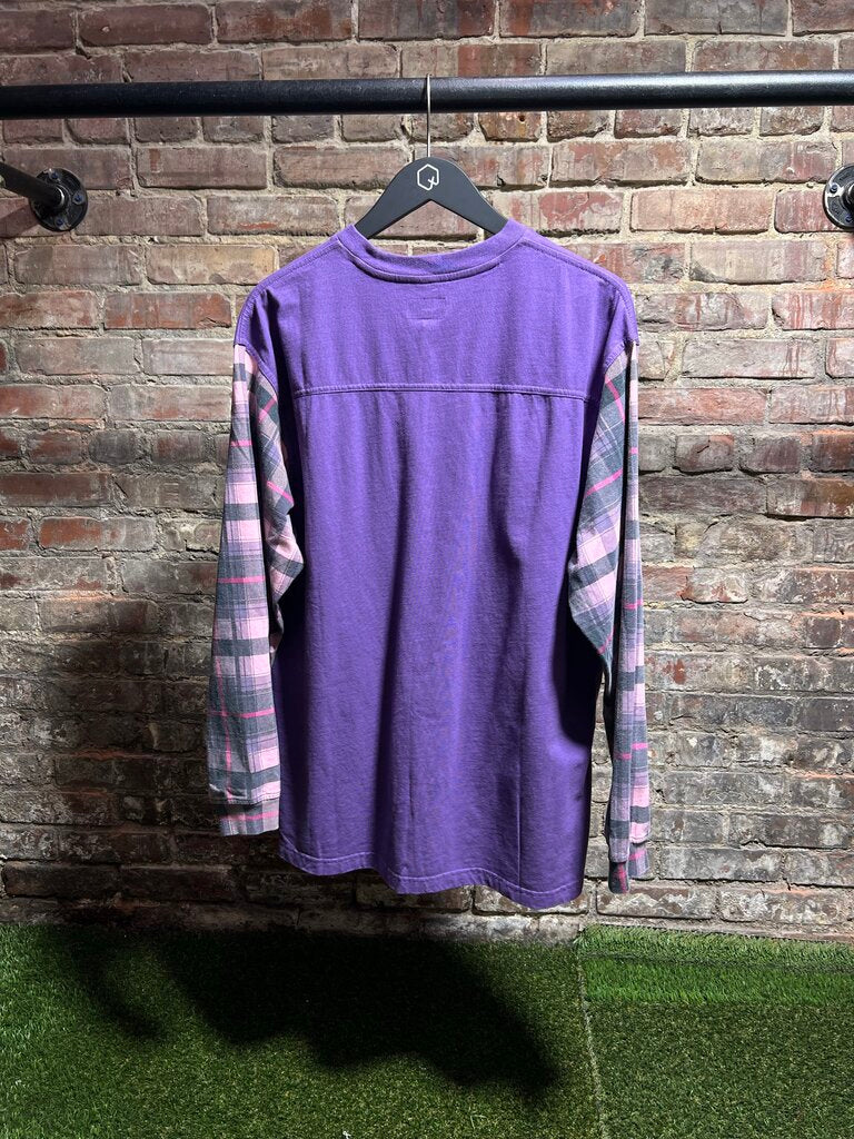 Supreme Plaid Sleeve L/S Purple/Pink Sz. M