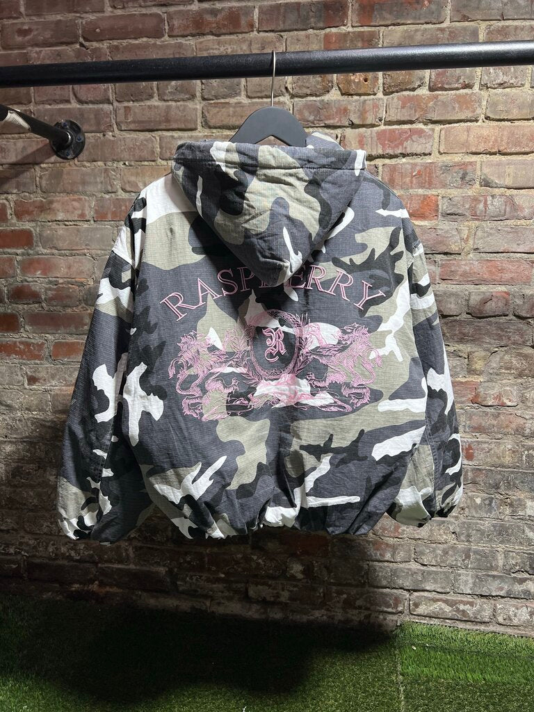 Gv Gallery Camo Hooded Flight Jacket Sz. M