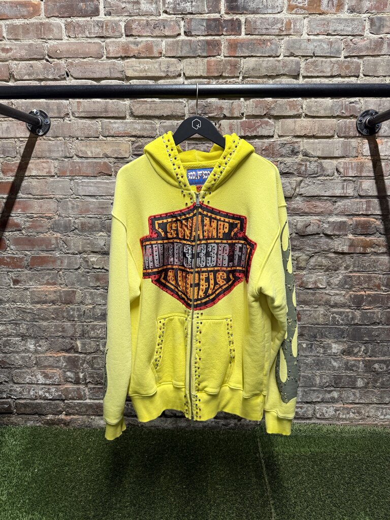 Murd333r.fm Yellow Chop333r Zip-Up Hoodie Sz. S