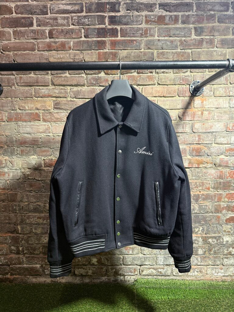 Amiri Bone Skeleton Varsity Jacket Black/White Sz. L