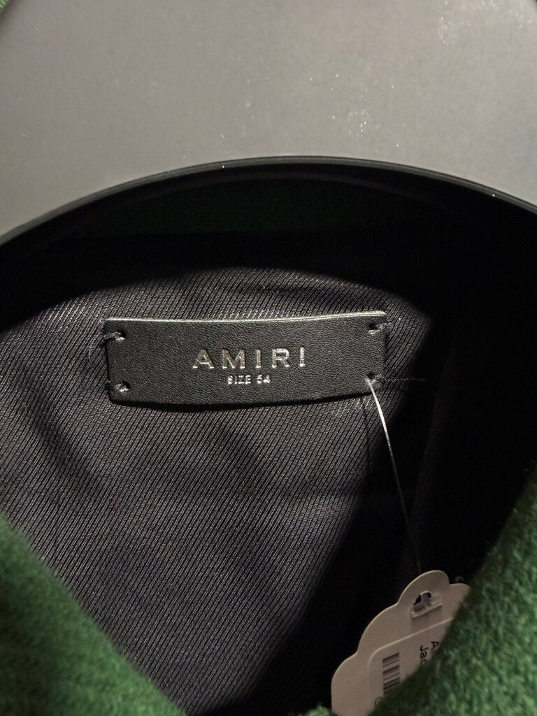 Amiri Bone Skeleton Varsity Jacket Green/White Sz. L