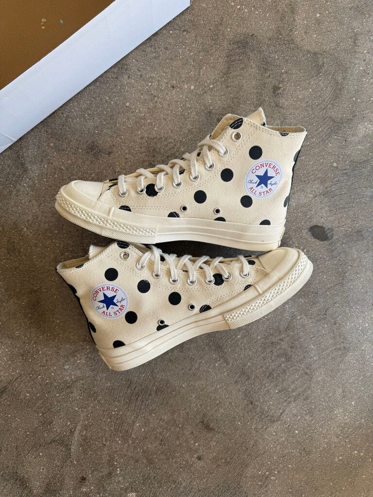 CDG x Converse Chuck Taylor High Polka Dot Sz. 7