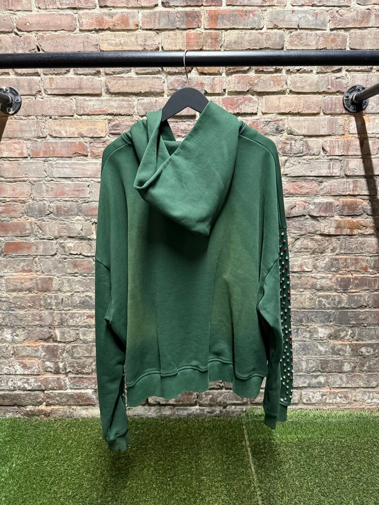 HMDD Green Crystal Zip-Up Hoodie Sz. L