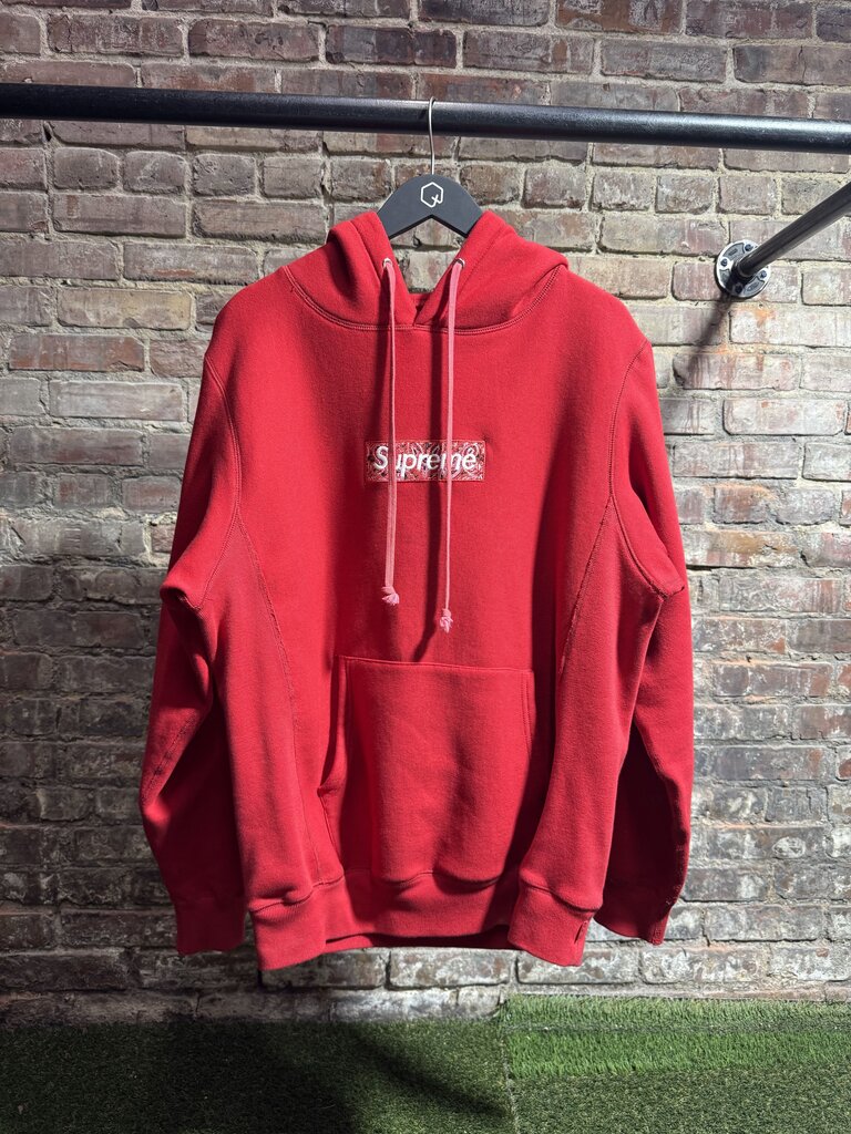 Supreme Bandana Box Logo Hoodie Red Sz. L