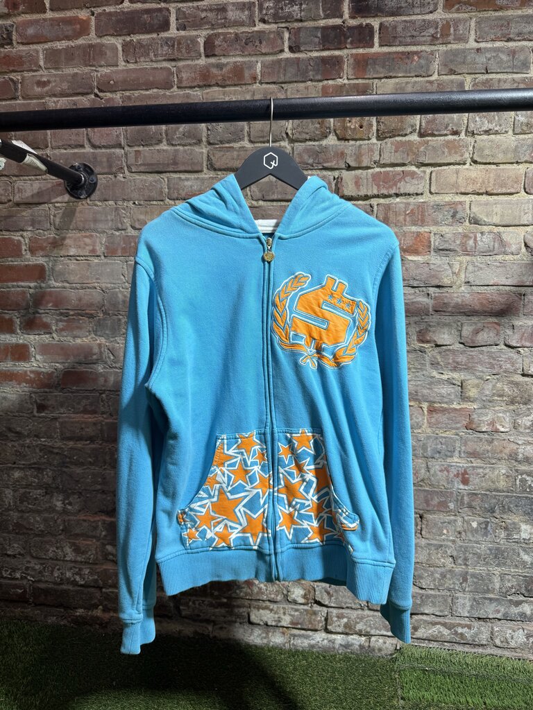 Shmack Zip-Up Hoodie Blue/Orange Sz. M