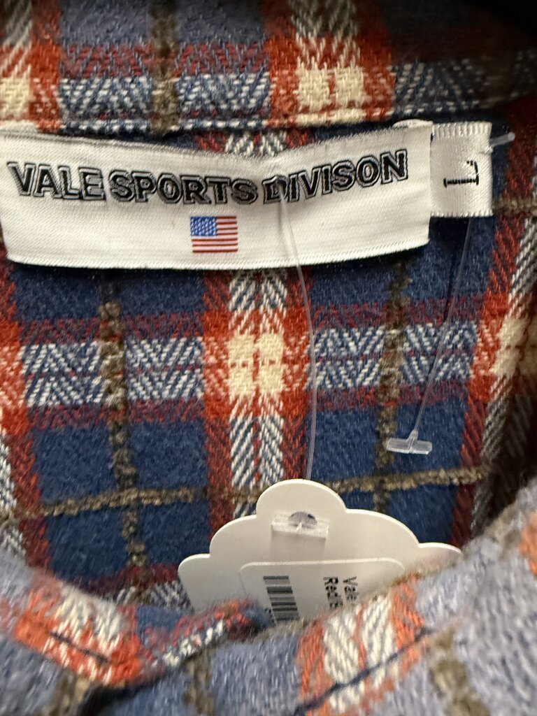 Vale Rhinestone Web Flannel Red/Blue Sz. L