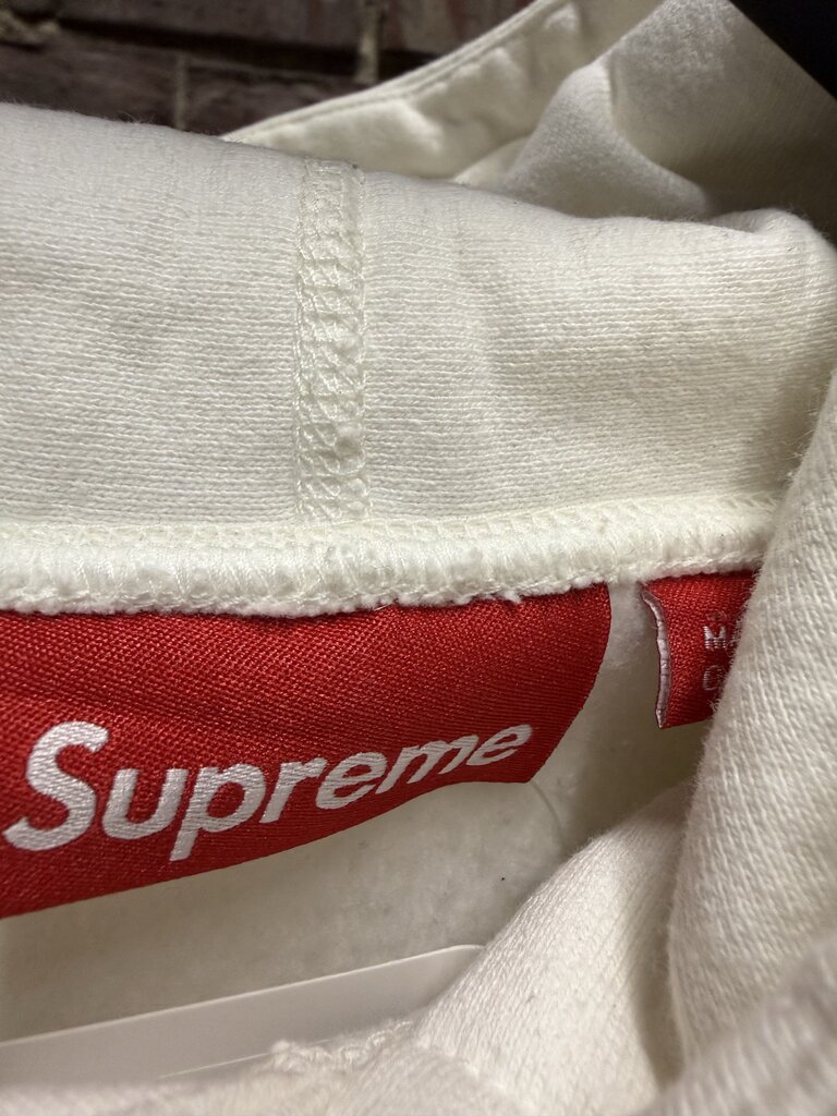 Supreme White/Pink Box Logo Hoodie Sz. L