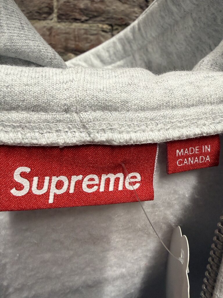 Supreme Devil S Logo Zip Up Hooded Sweatshirt Grey L