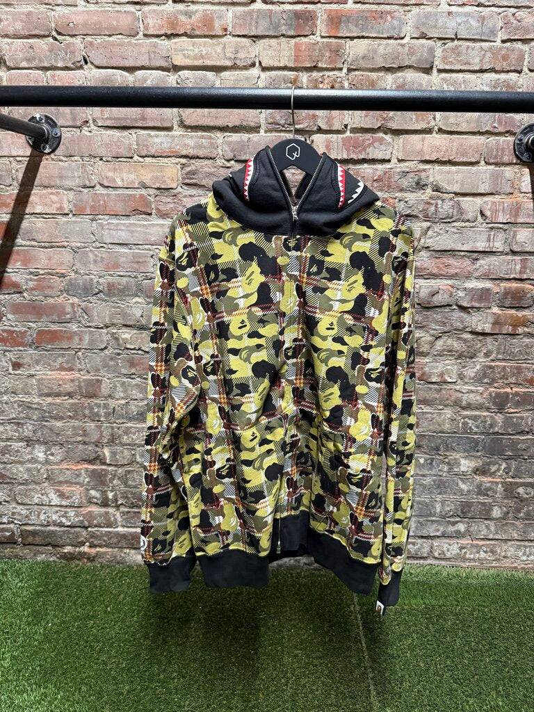 Bape Check Camo Shark Full Zip-Up sz. XL