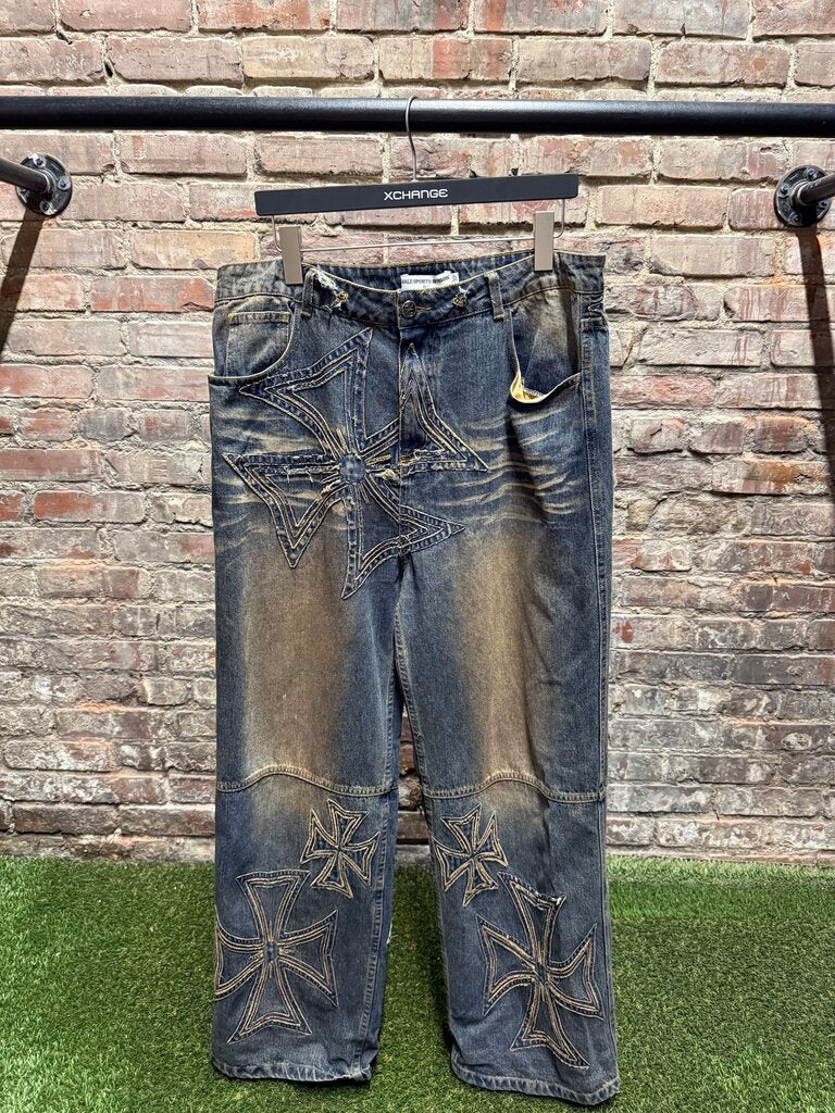 Vale Chopper Mud Wash denim Jeans Sz. 32