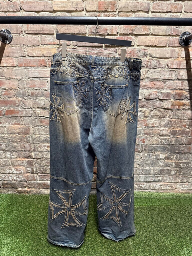 Vale Chopper Mud Wash denim Jeans Sz. 32