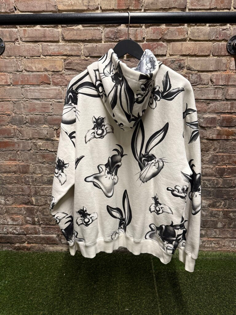 Vintage Looney Tunes White/Black Hoodie Sz. XL