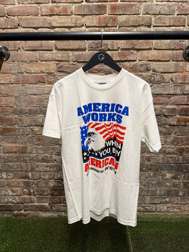 Vintage America Works White Tee Sz. L