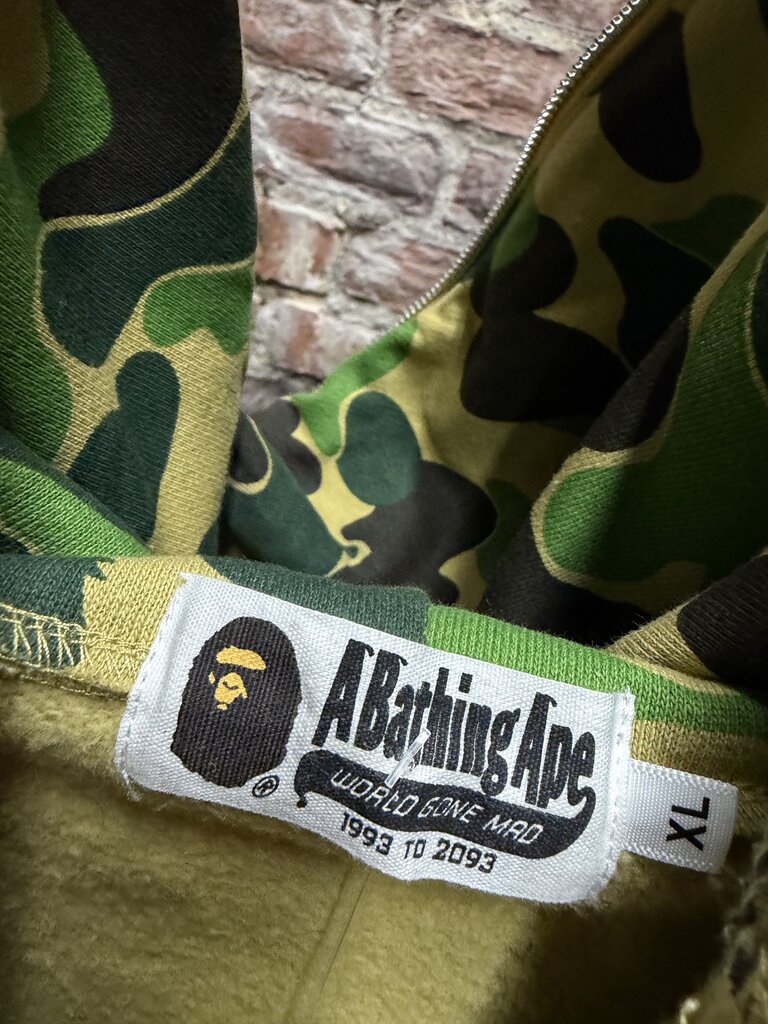 Bape Gree Camo Shark Full-Zip Sz. L