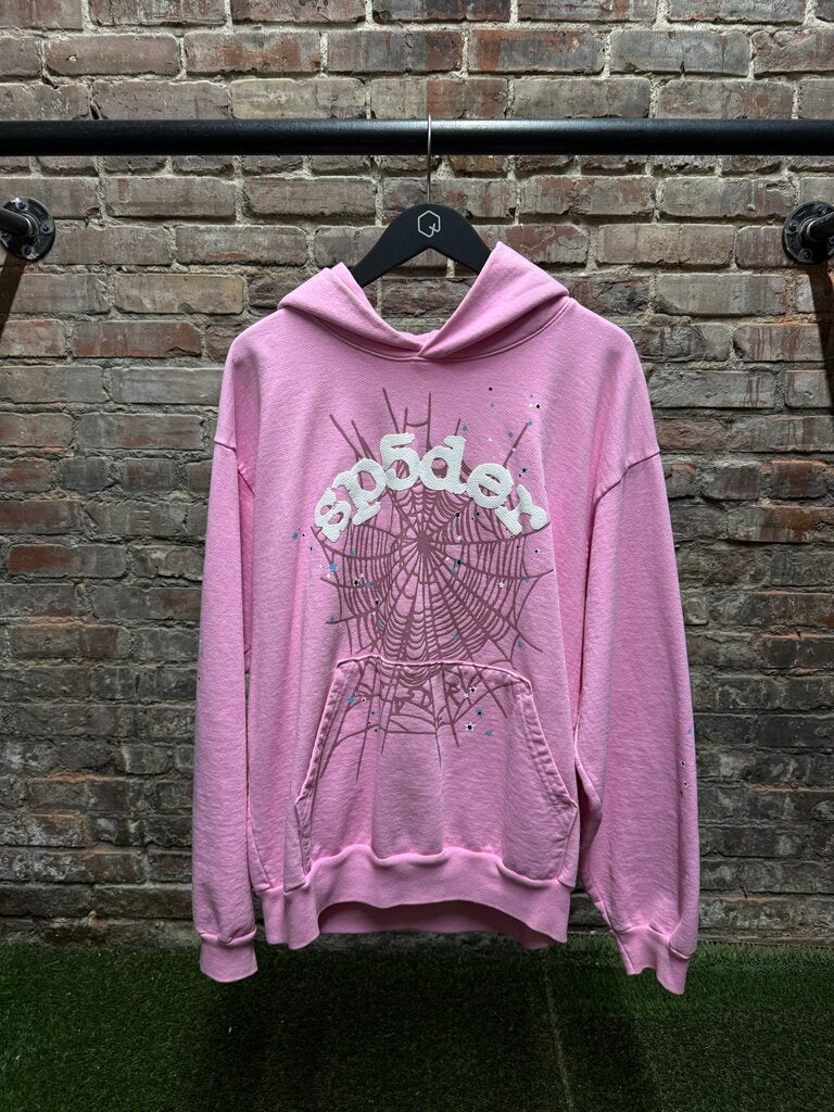 Sp5der WorldWide Pink Hoodie Sz. L