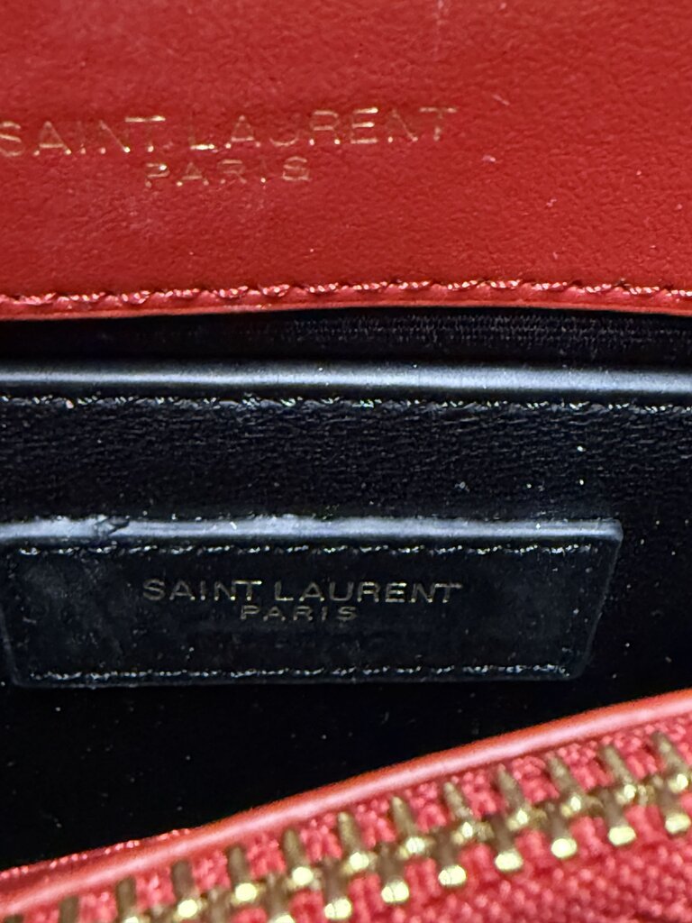 YSL Red LouLou Red Medium Shoulder Bag