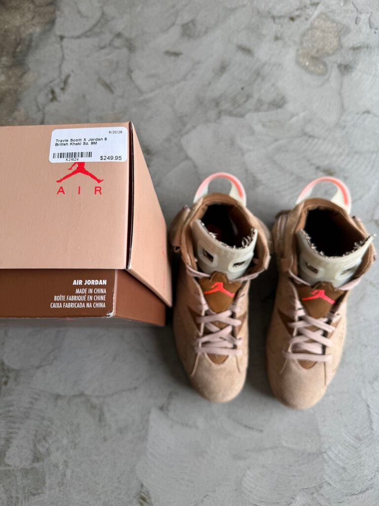 Travis Scott X Jordan 6 British Khaki Sz. 9M