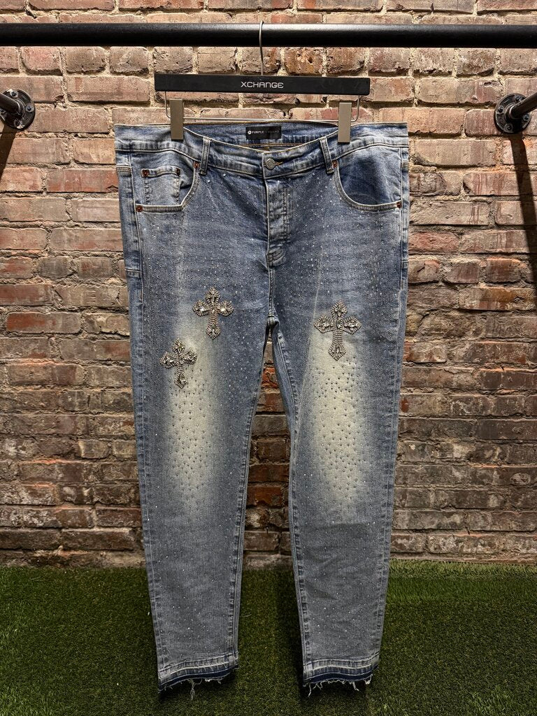 Purple Jeans Cross Blue Jeans Sz. 38